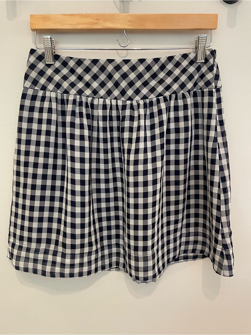 Navy and White Gingham Women's Skirt
